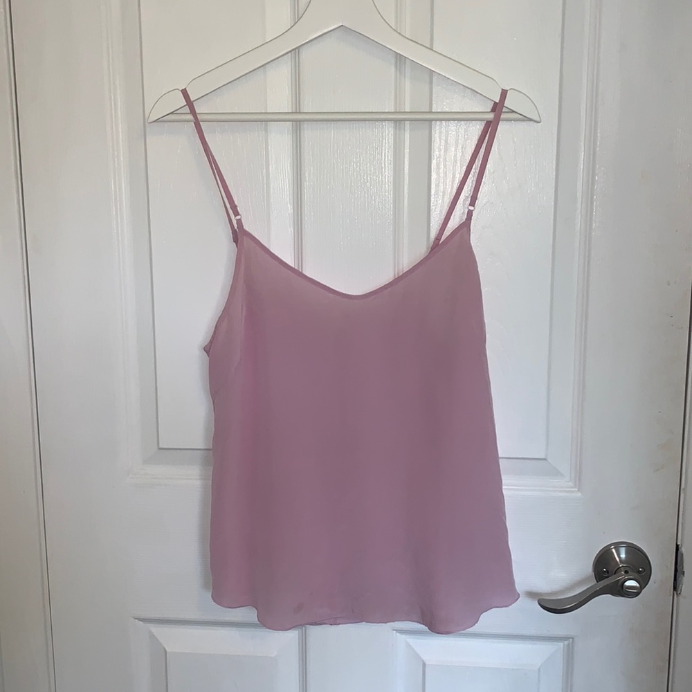 Aritzia Wilfred Pink Silk Tank Top